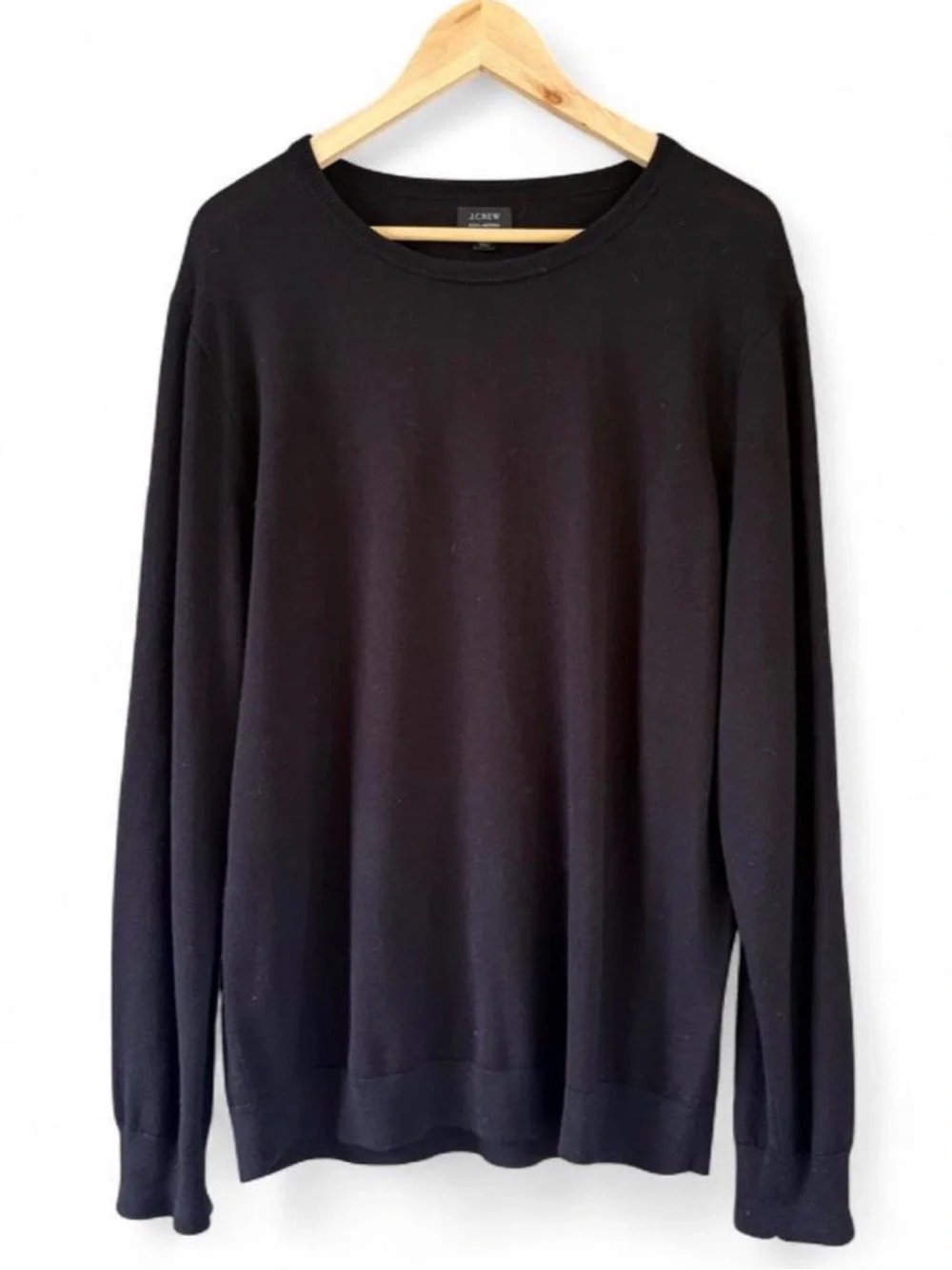 J. Crew 100% Merino Wool Men’s Black Crewneck Sweater